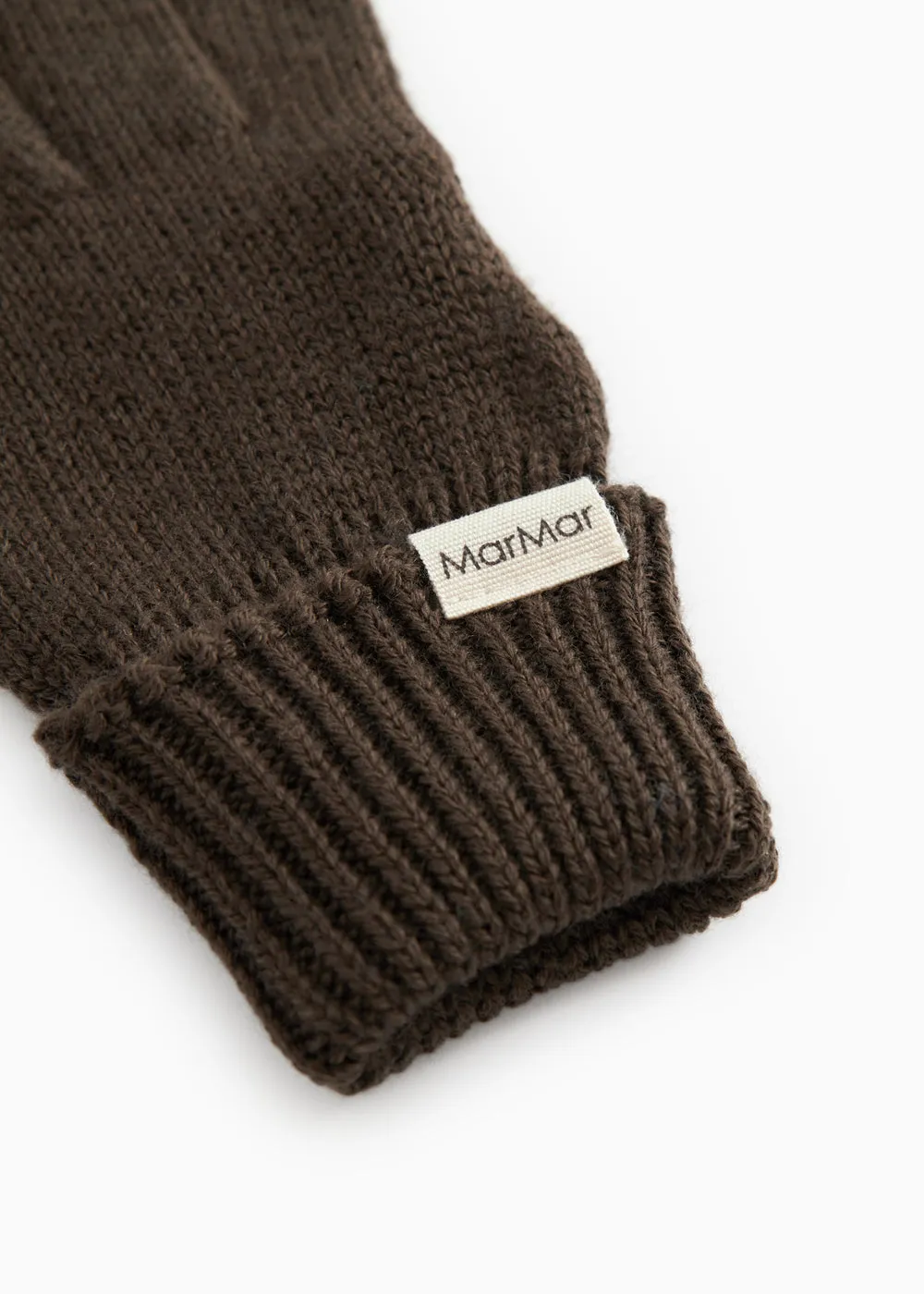 MarMar Aske strikhandsker Dark Roast uld