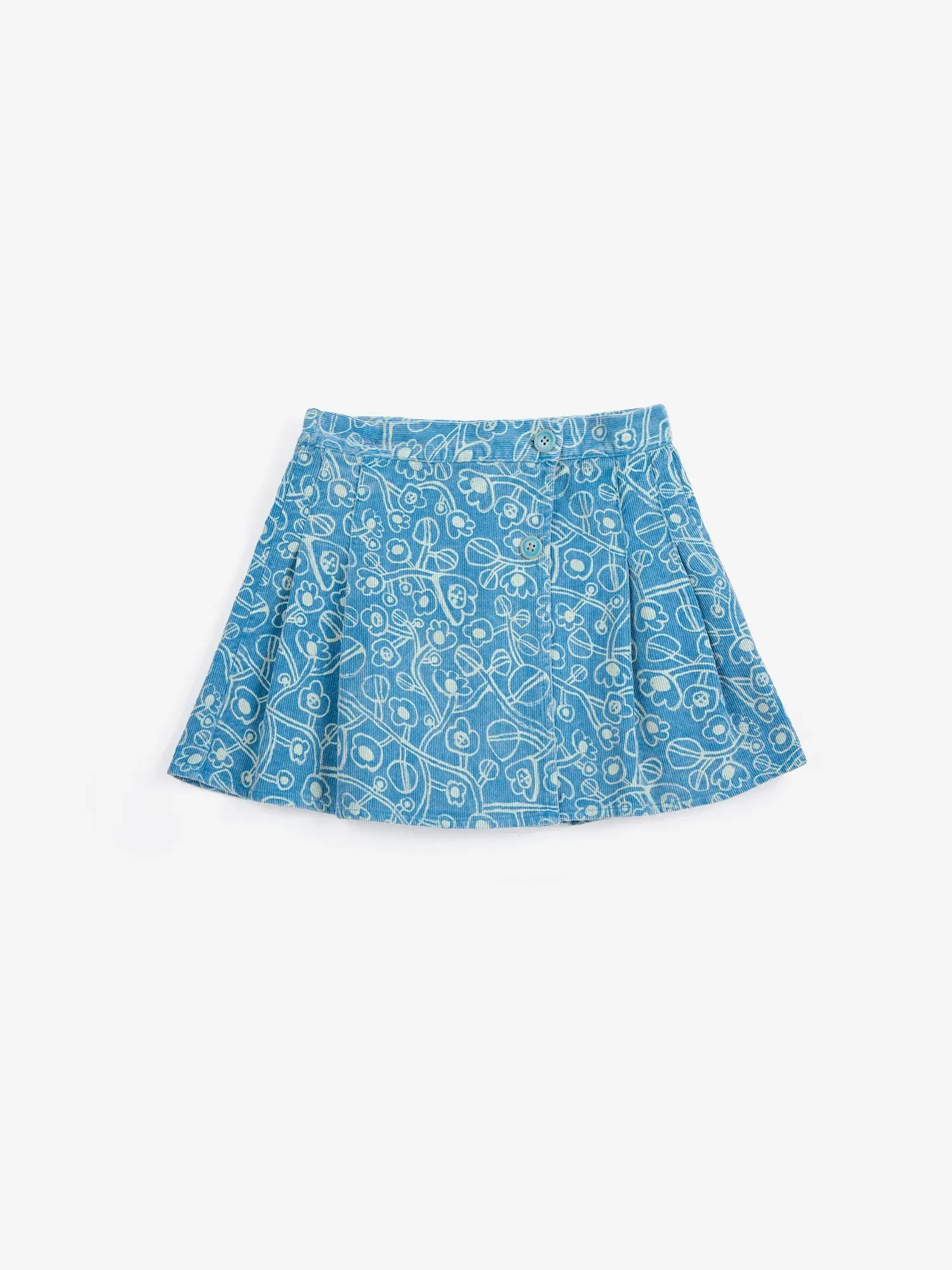 Bobo Choses Sketchy Flowers fløjlsnederdel blå økologisk