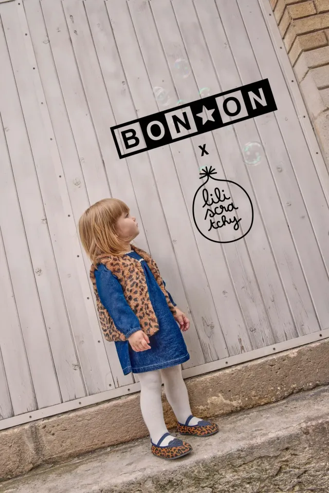 Bonton Beti Blue Denim vendbar vest baby