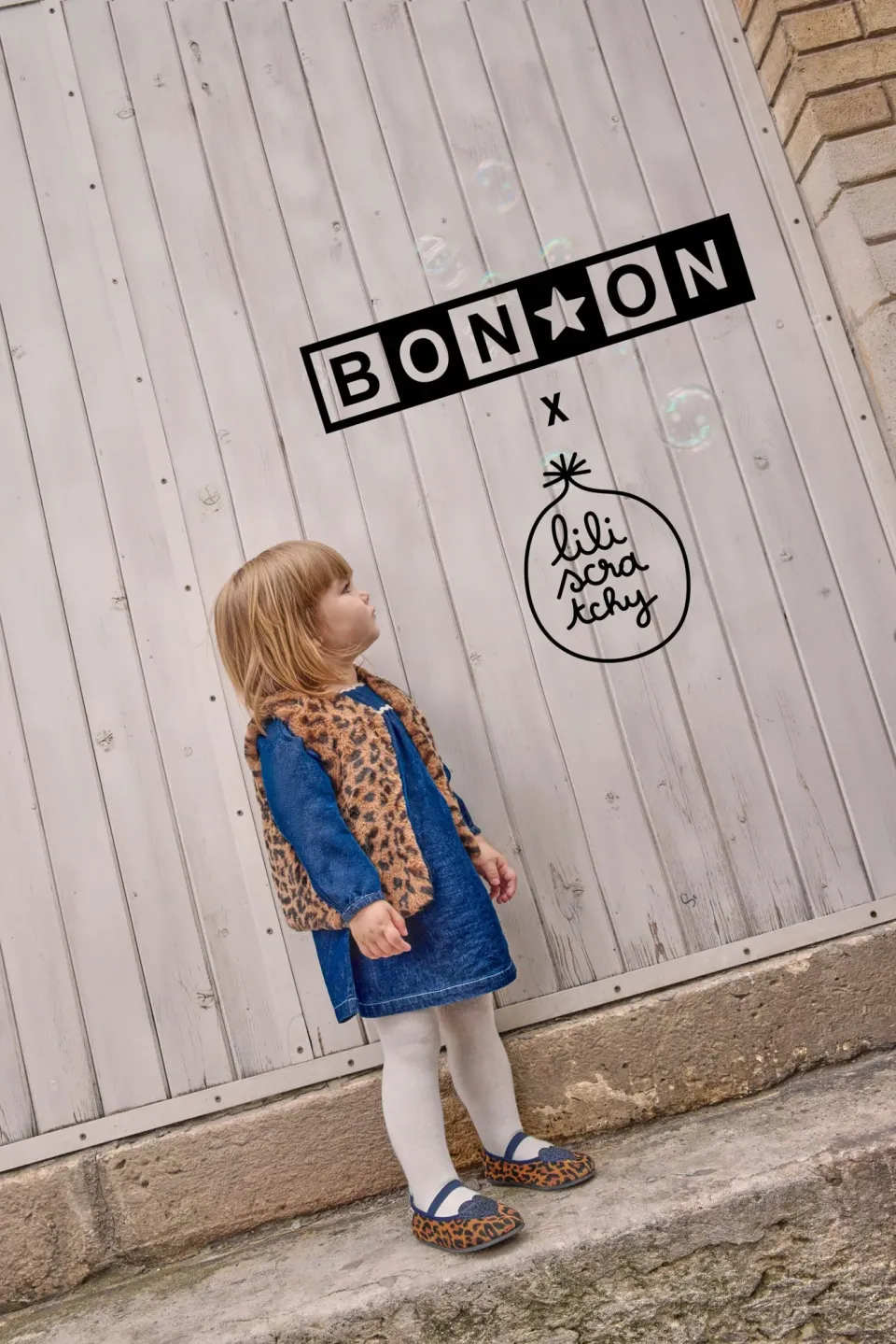 Bonton Beti Blue Denim vendbar vest baby