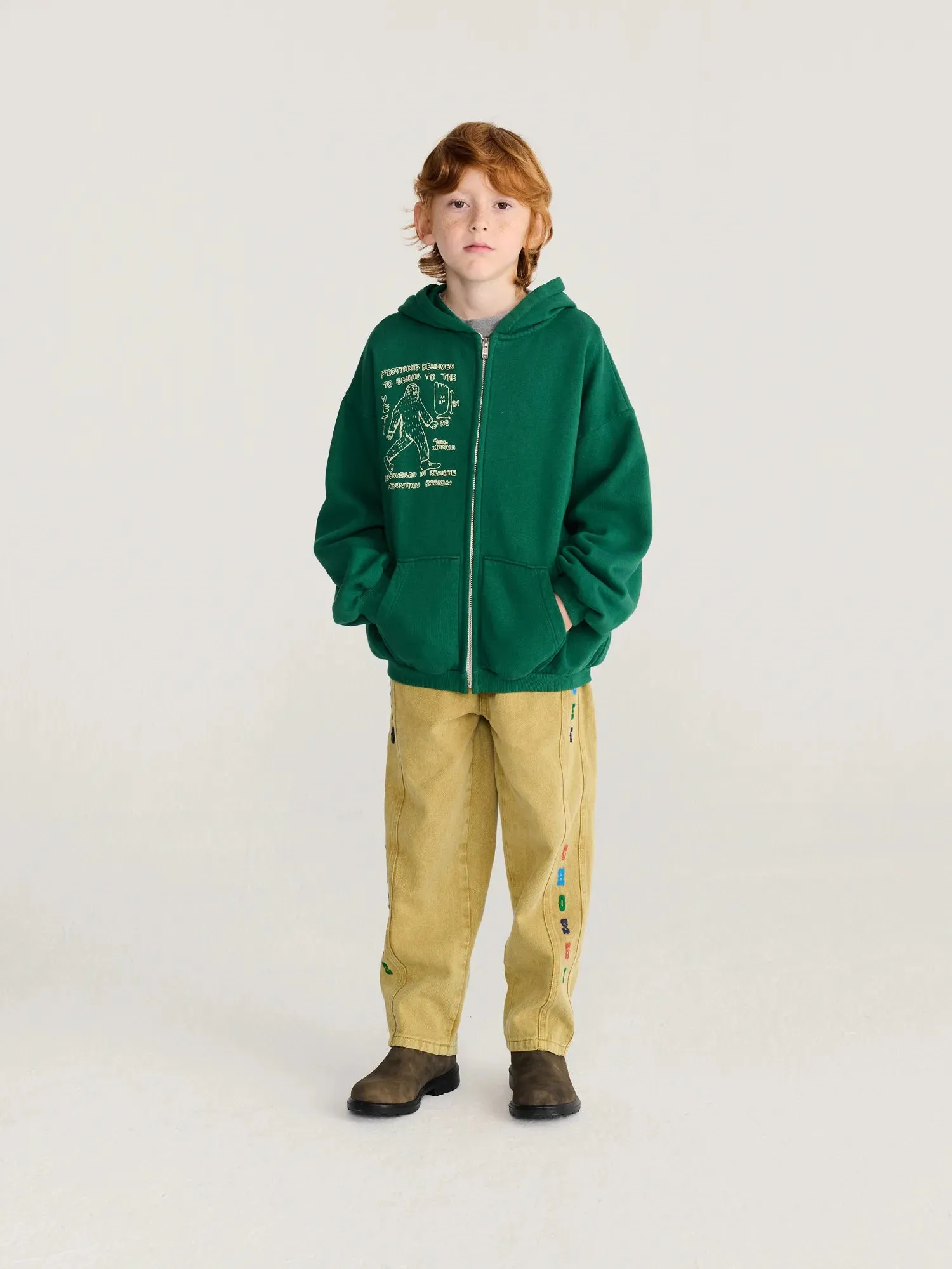 Bobo Choses Mr. Footish hættetrøje mørkegrøn 2-13 år