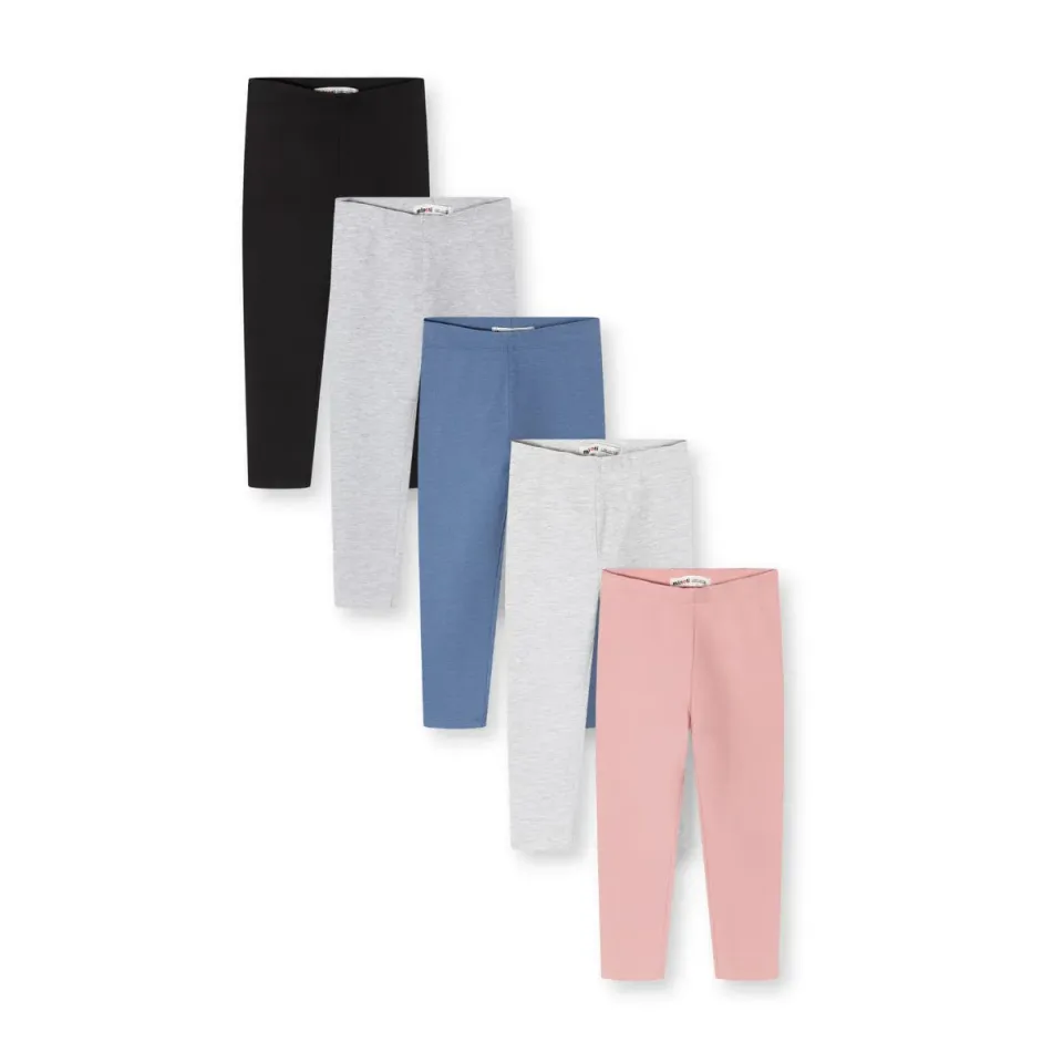 Minoti 44855 leggings 5-pak bomuld mix