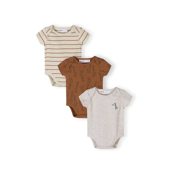 Minoti 44551 body 3-pak beige rib giraf