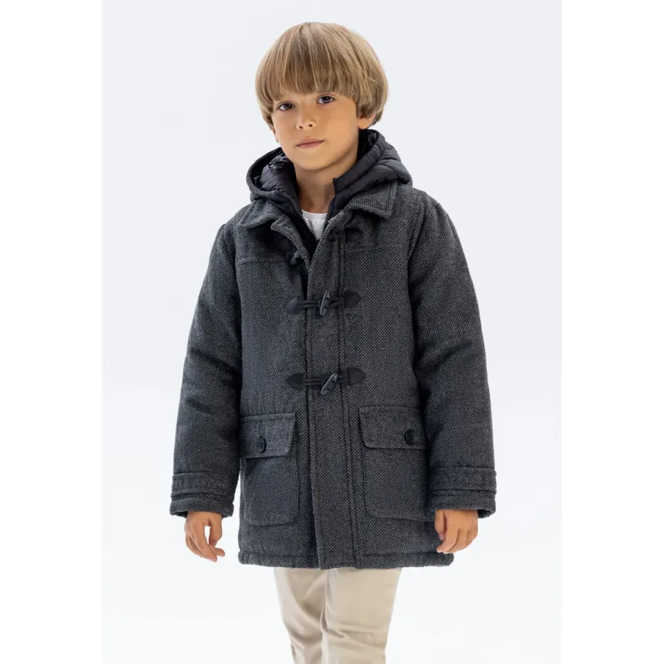 Minoti 41096 dufflecoat koksgrå til drenge