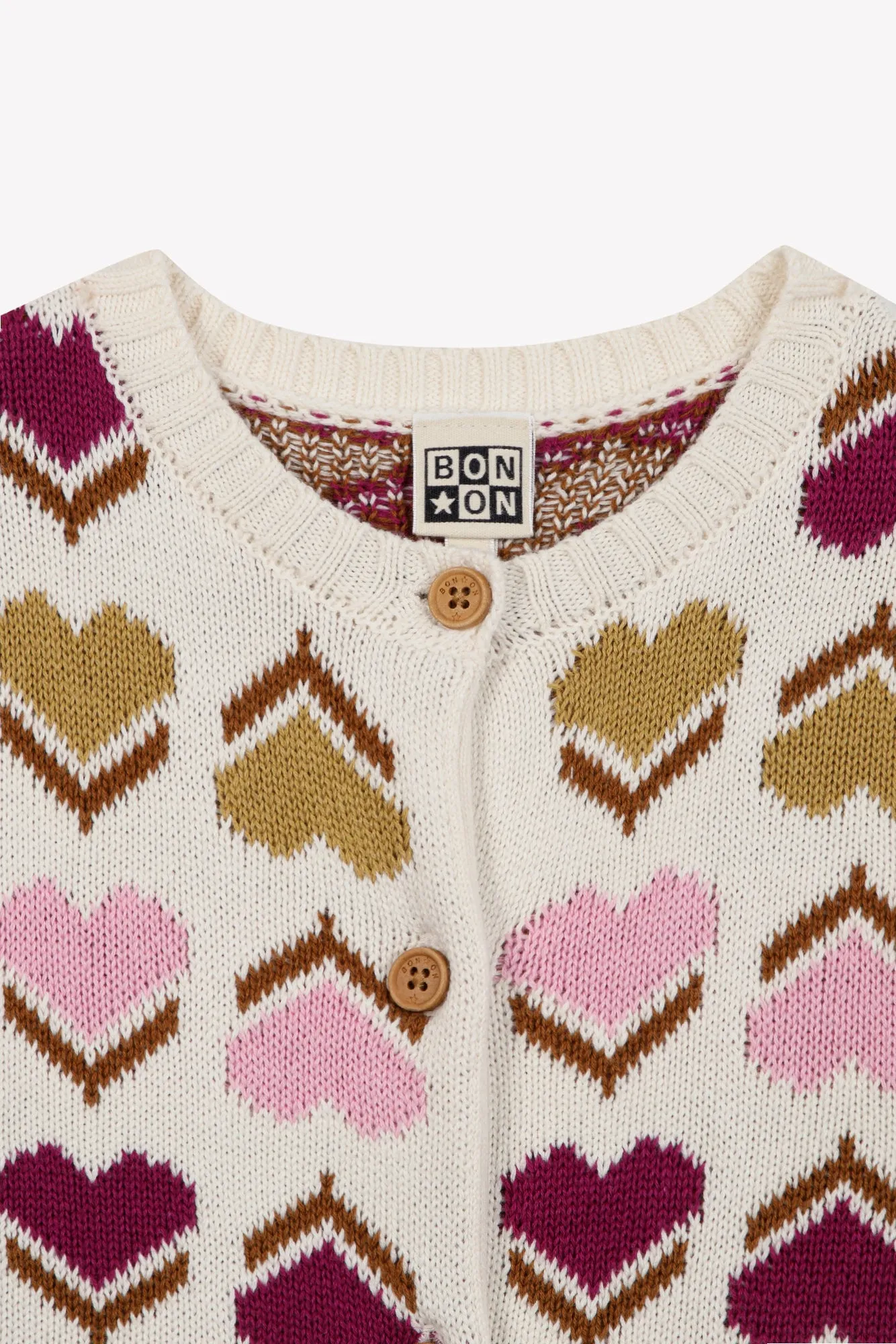 Bonton Maligne Milk cardigan hjerter bomuld