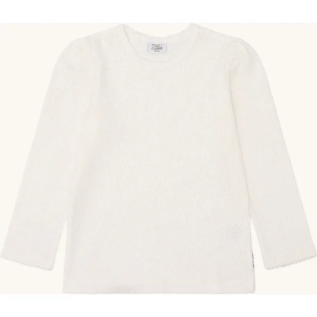 Hust & Claire Alma Pointelle bluse Ivory økologisk