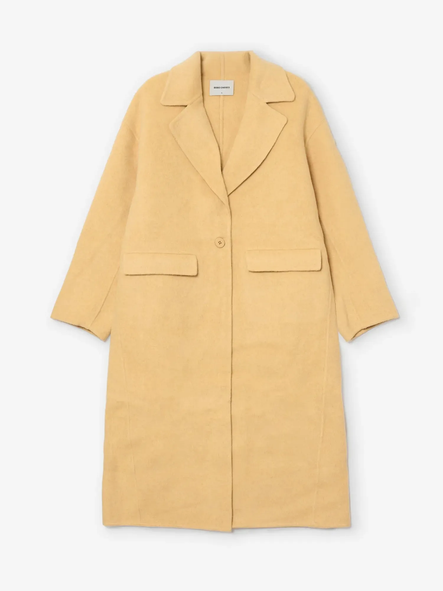 Bobo Choses All About Monsters Hand made wool coat frakke XS lysegul