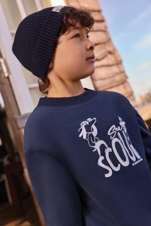 Bonton Laurel sweatshirt sea bomuld med print