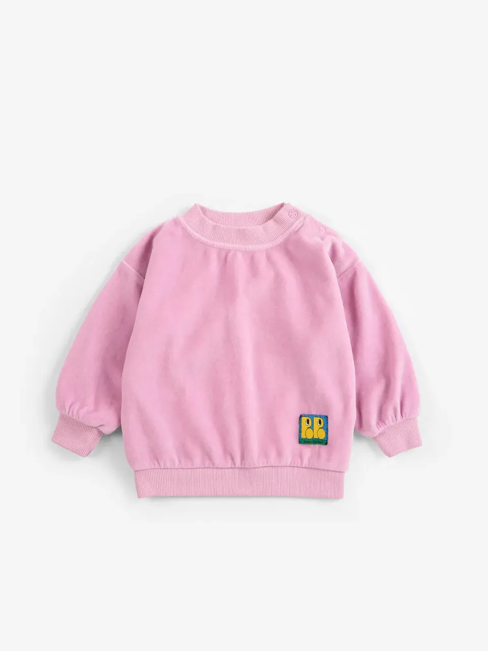 Bobo Choses Booo Tag velvet sweatshirt 3M lyserød