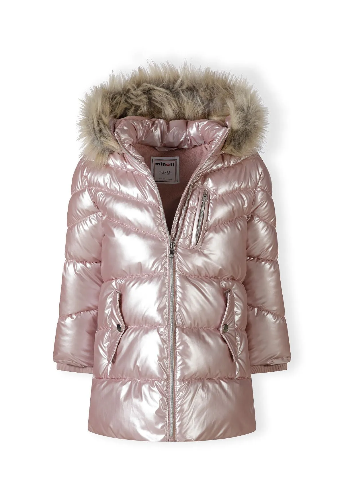 Minoti 45284 vatteret jakke pink glans pige
