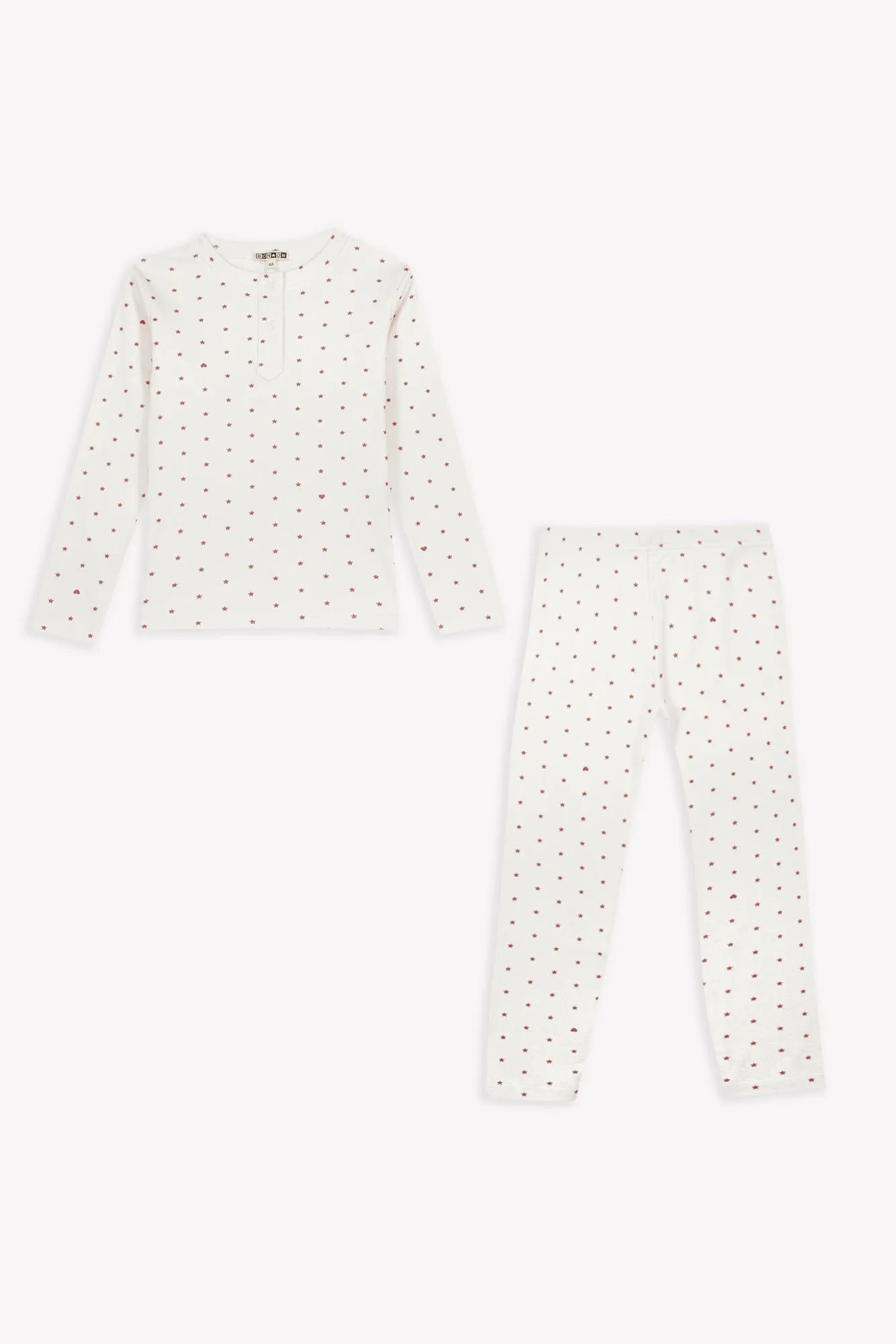 Bonton Polochon pyjamas Star Print rosa bomuld 6A