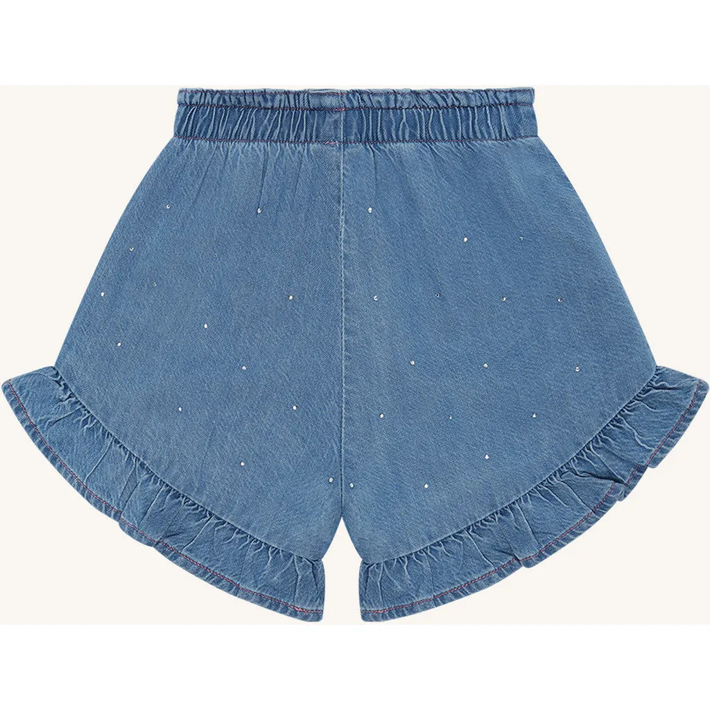 Hust & Claire Helena Sparkling shorts Blue Denim Tencel