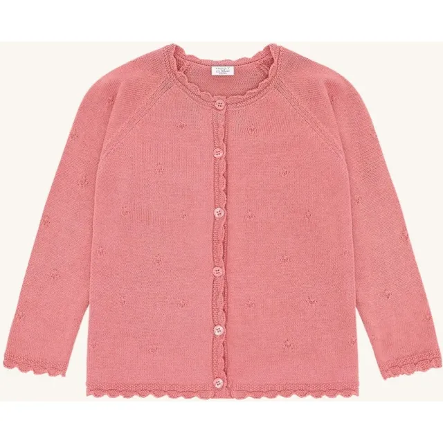 Hust & Claire Cilja Pointelle cardigan sorbet bomuld