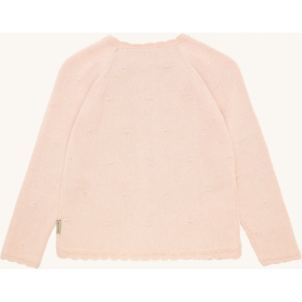 Hust & Claire Cilja Pointelle cardigan Quartz bomuld