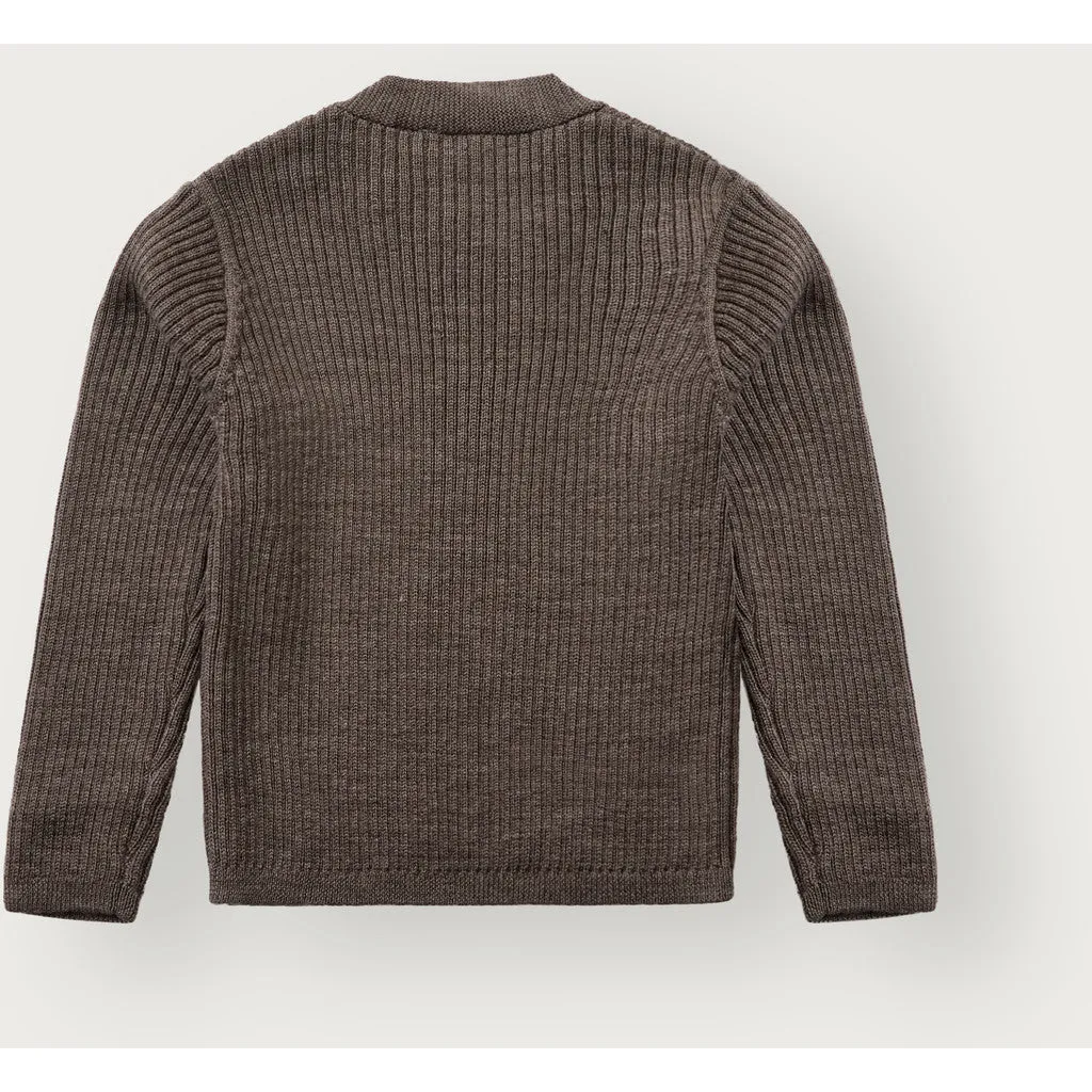 Hust & Claire Pil Wool Rib pullover Deer Melange merino