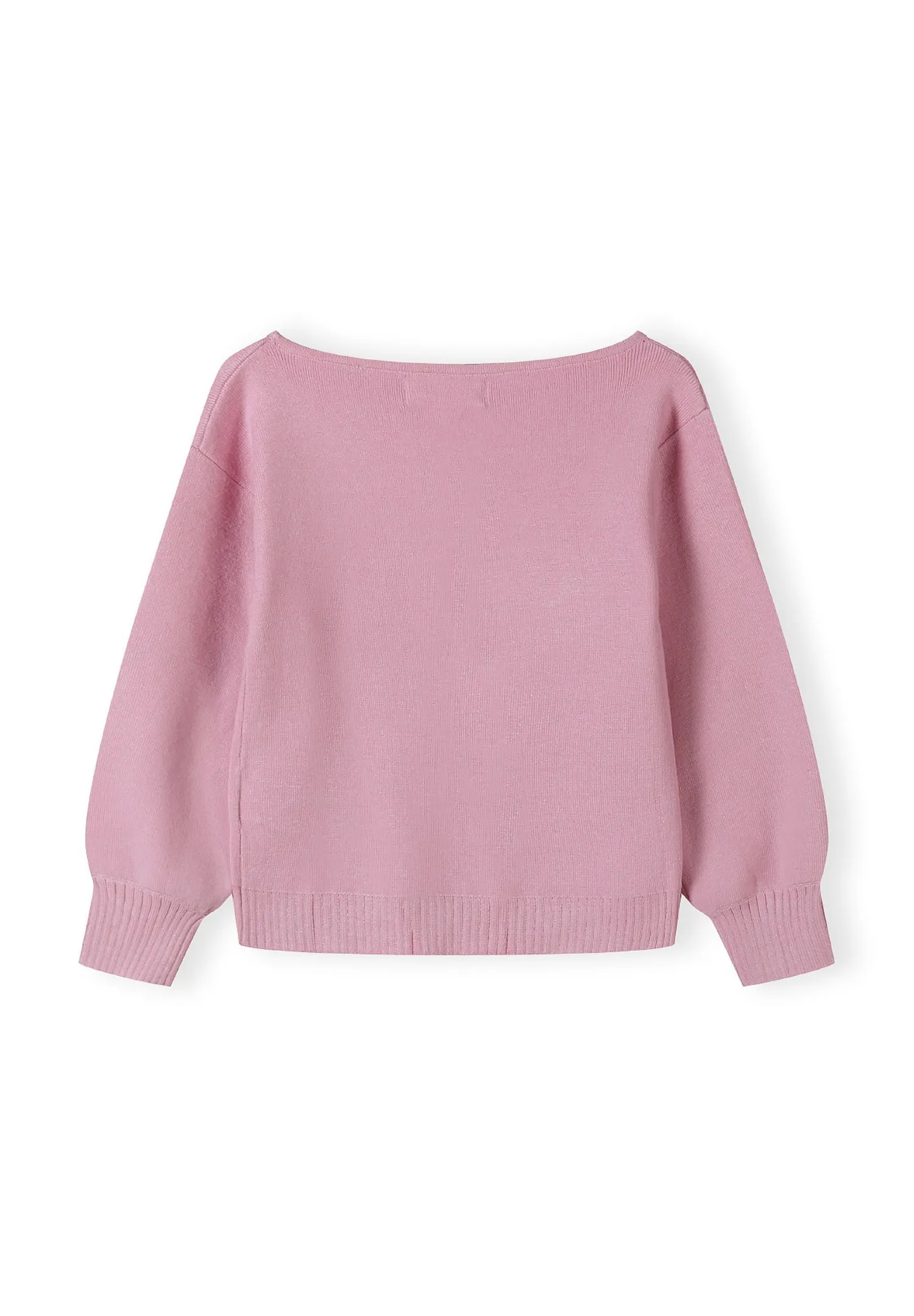 Minoti 43901 pullover rosa bådudskæring pige strukturstrik