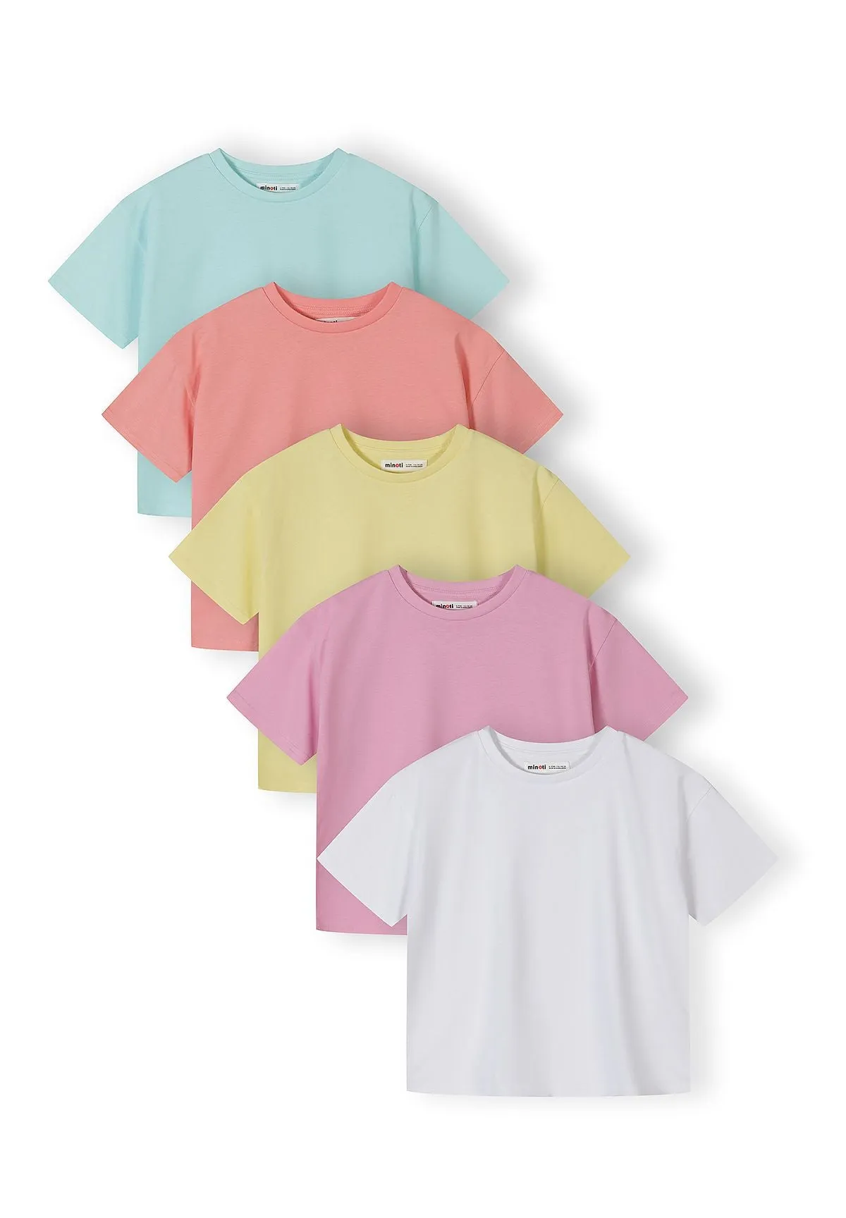 Minoti 44835 t-shirts 5-pak pastel til piger