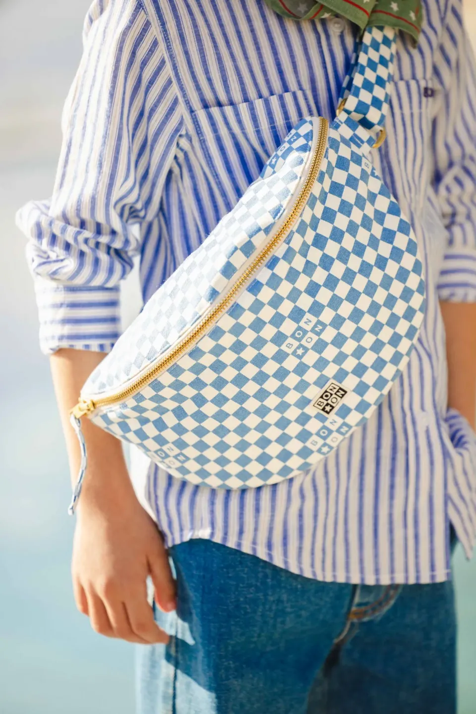Bonton Banane Damier bæltetaske lyseblå 15x26x10 cm