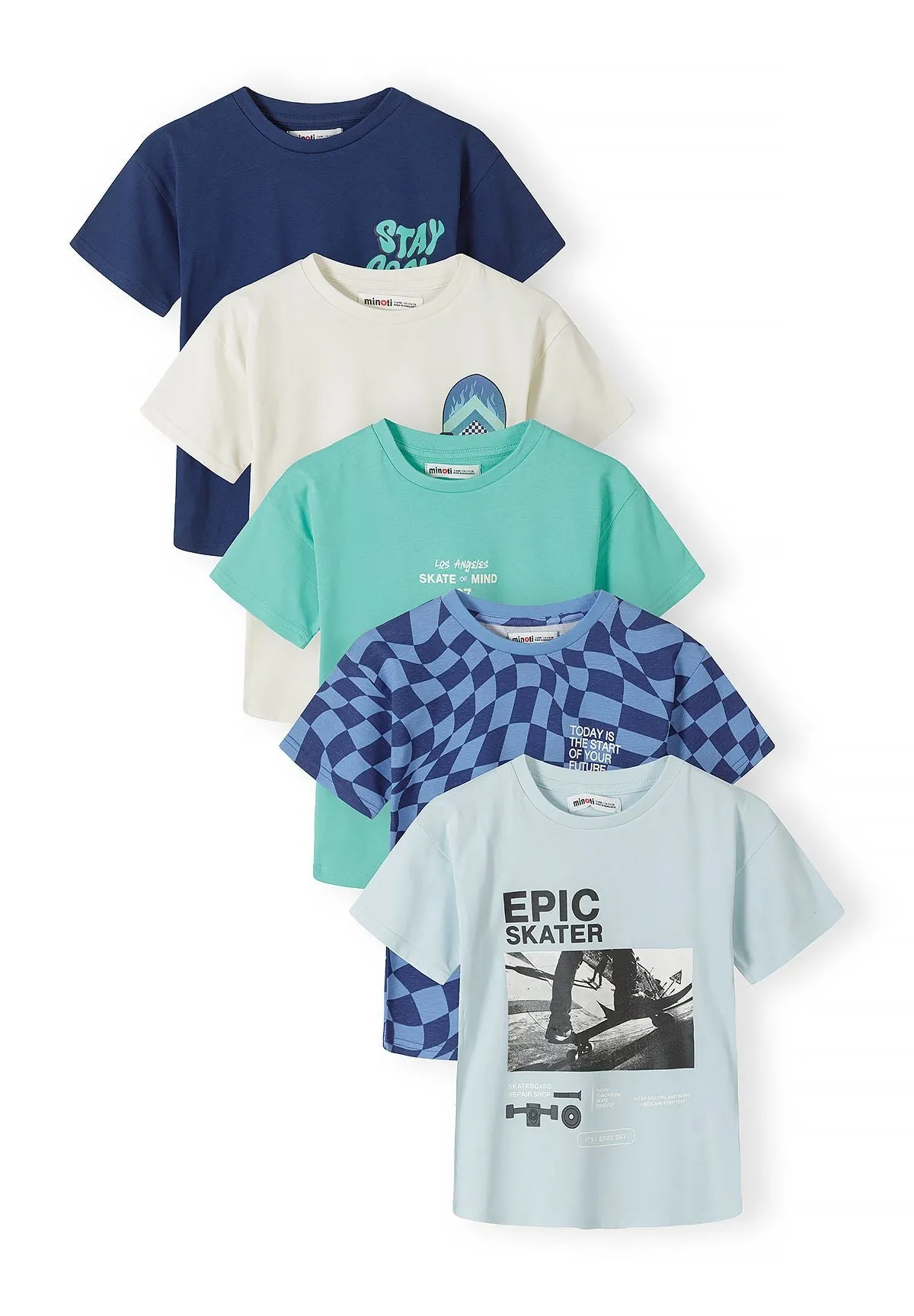 Minoti 44873 T-shirts 5-pak skate drenge bomuld