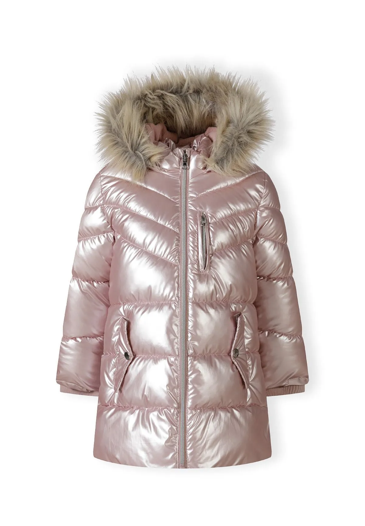 Minoti 45284 vatteret jakke pink glans pige