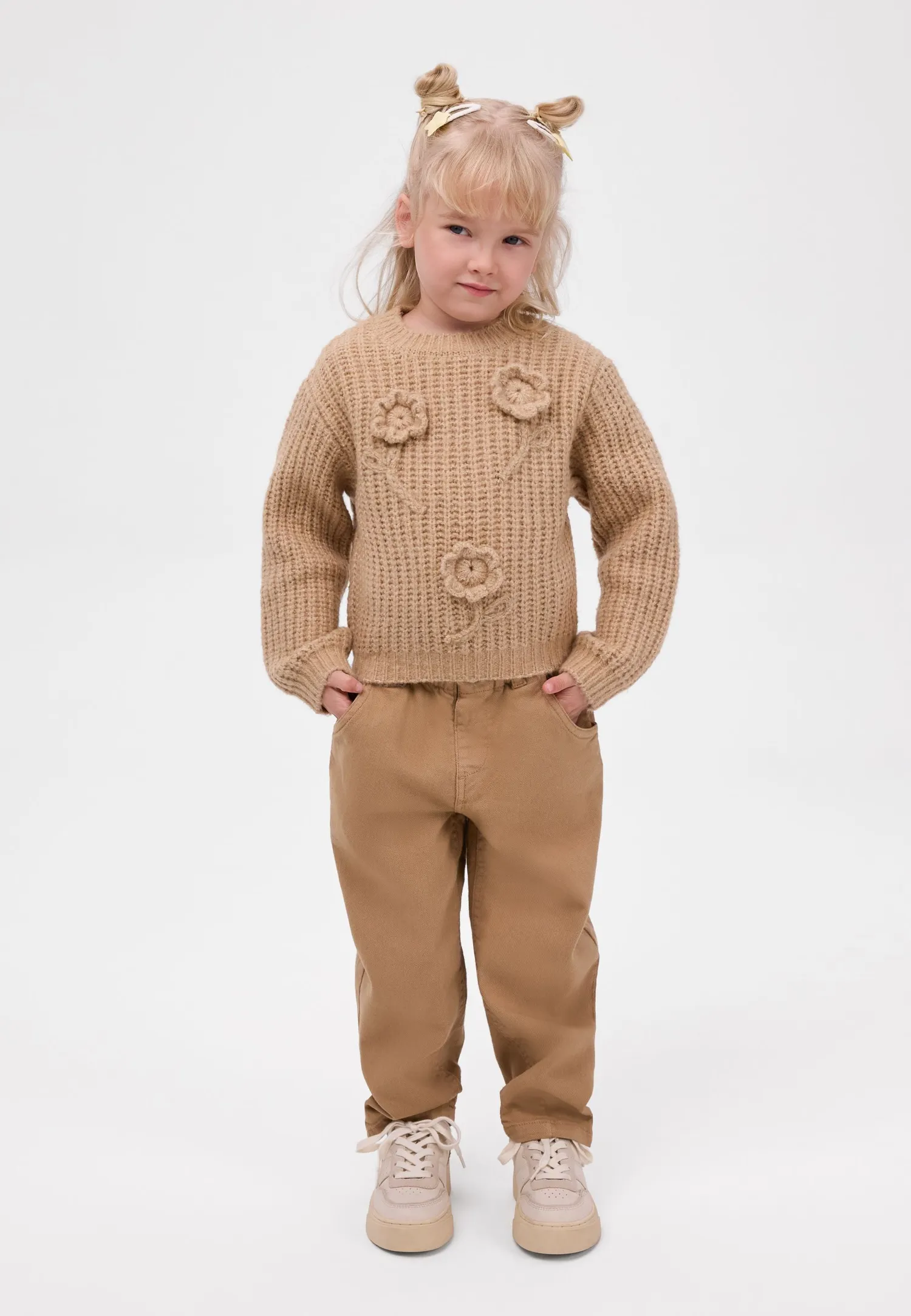 Minoti 45447 paperbag bukser beige bomuld
