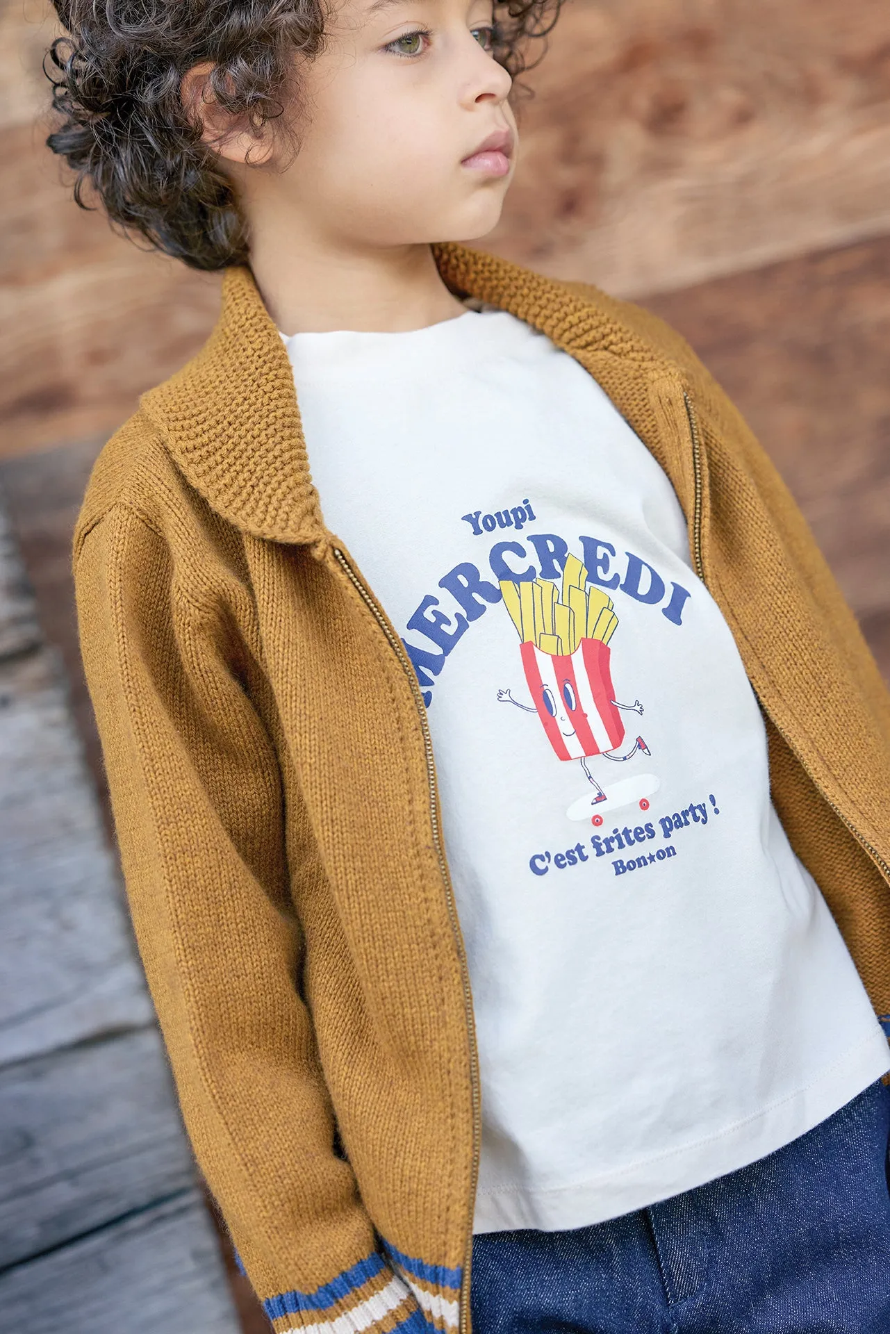 Bonton Laurel Mercredi T-shirt langærmet bomuld til børn