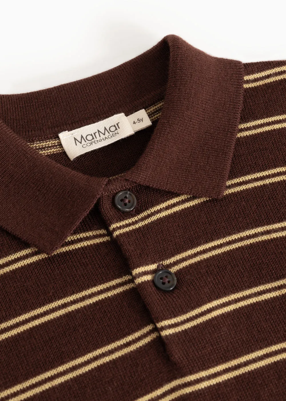 MarMar Teno Polo strikpolo Dark Wheat Stripe stribet