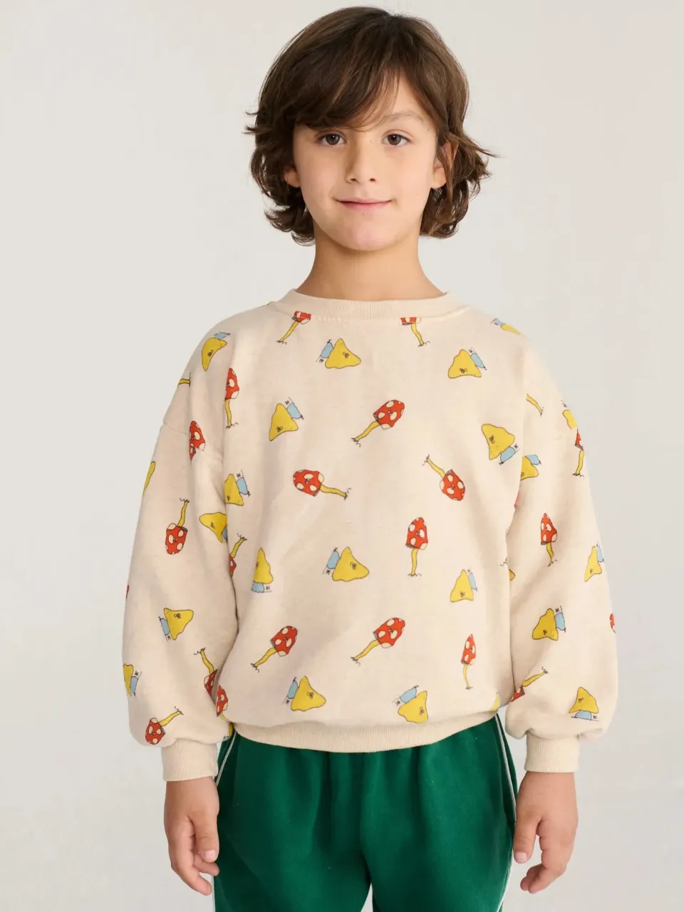 Bobo Choses Mush Monster Duo sweatshirt offwhite 2-3Y bomuld