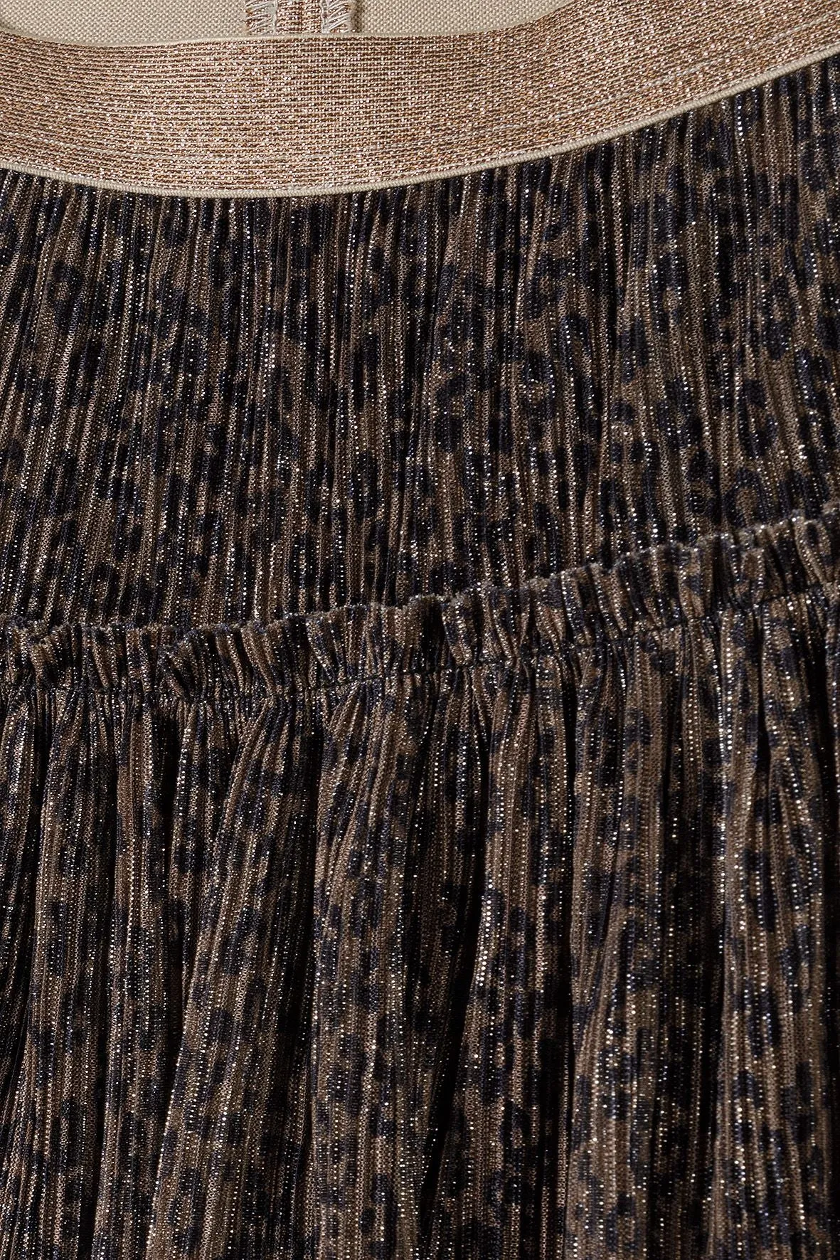 Minoti 39783 plisseret nederdel lysebrun metallic