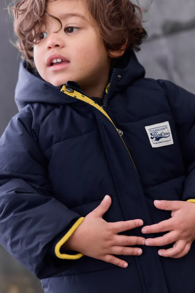 Bonton Parker dynejakke sailor blue sherpa