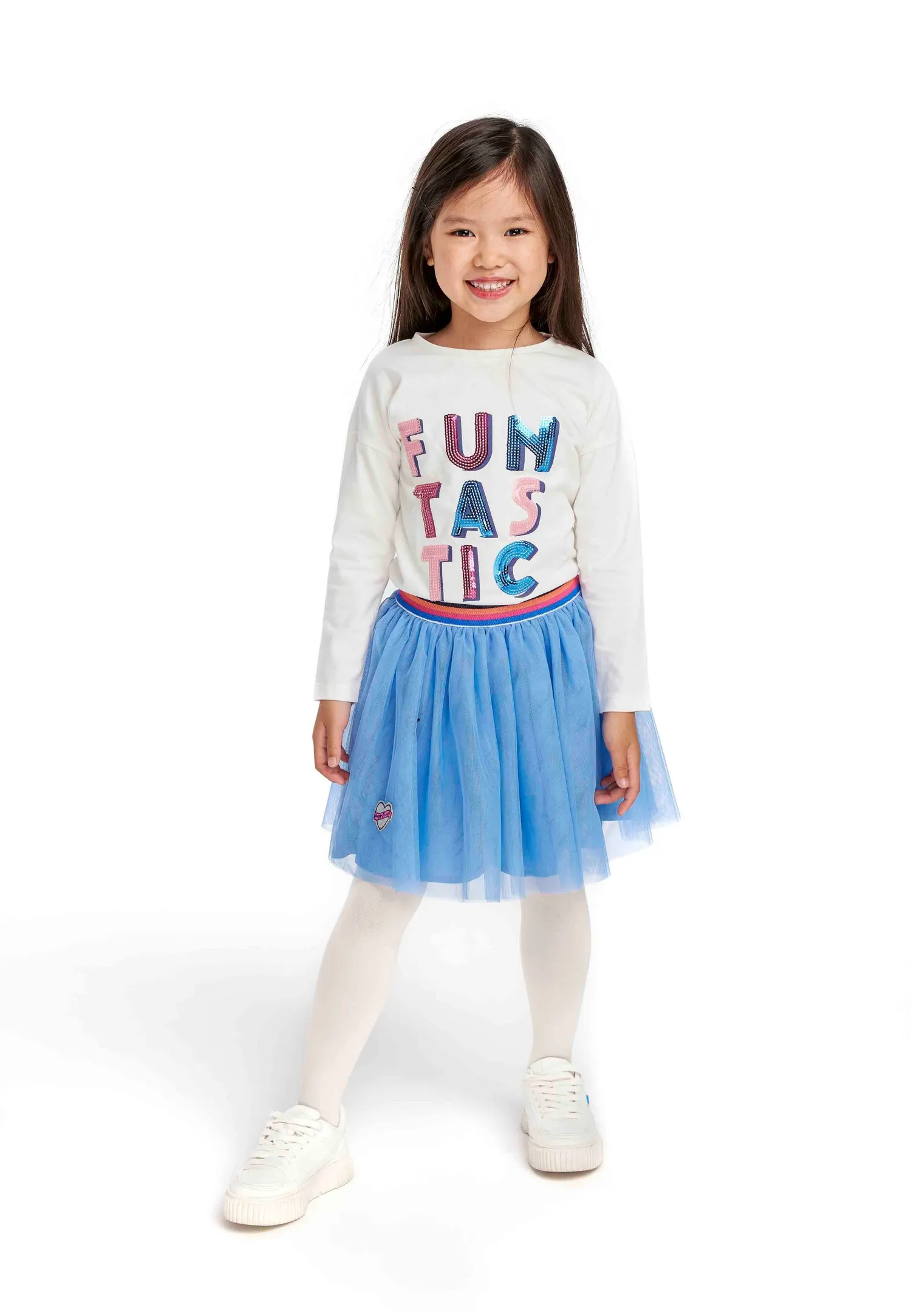 Minoti 39375 langærmet bluse creme pailletter