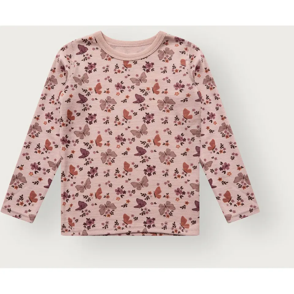 Hust & Claire Awo Butterfly t-shirt Dusty Rose merinould