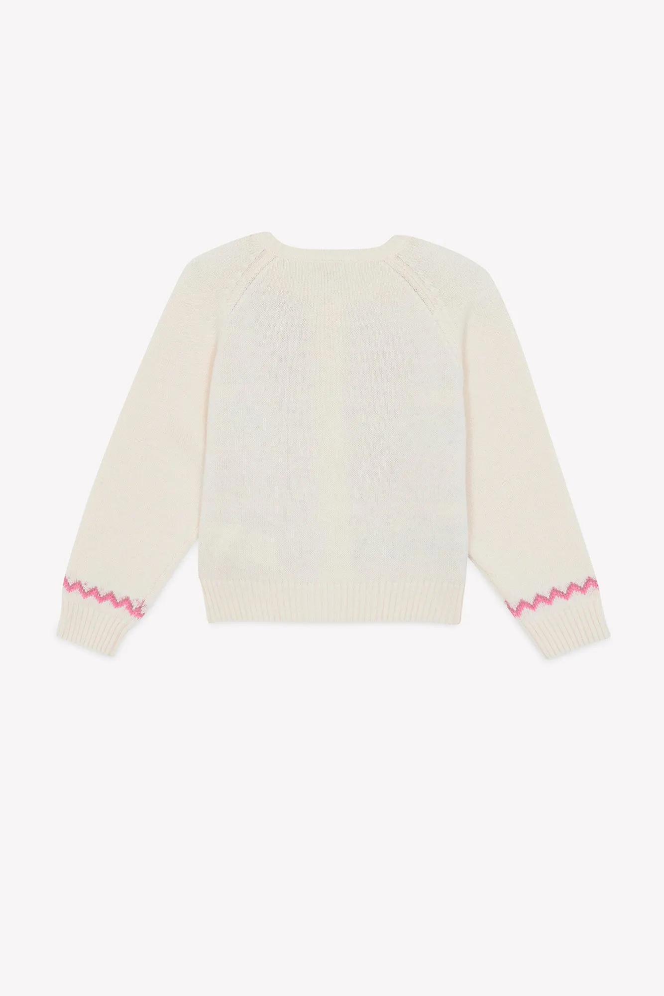 Bonton Pia cardigan milk uld jacquard 2-14 år