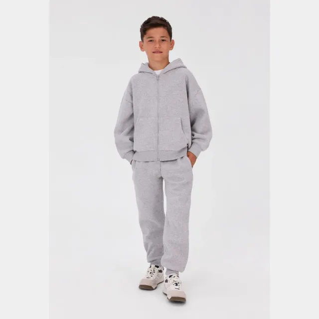 Minoti 45788 sweatsæt grå hoodie jogger drenge