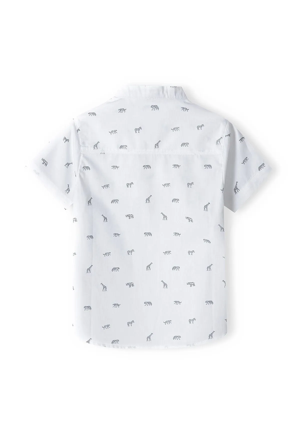 Minoti 38158 skjorte hvid bomuld safarip print