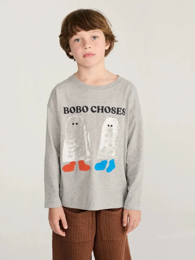 Bobo Choses Booty Ghosts T-shirt grå økologisk bomuld