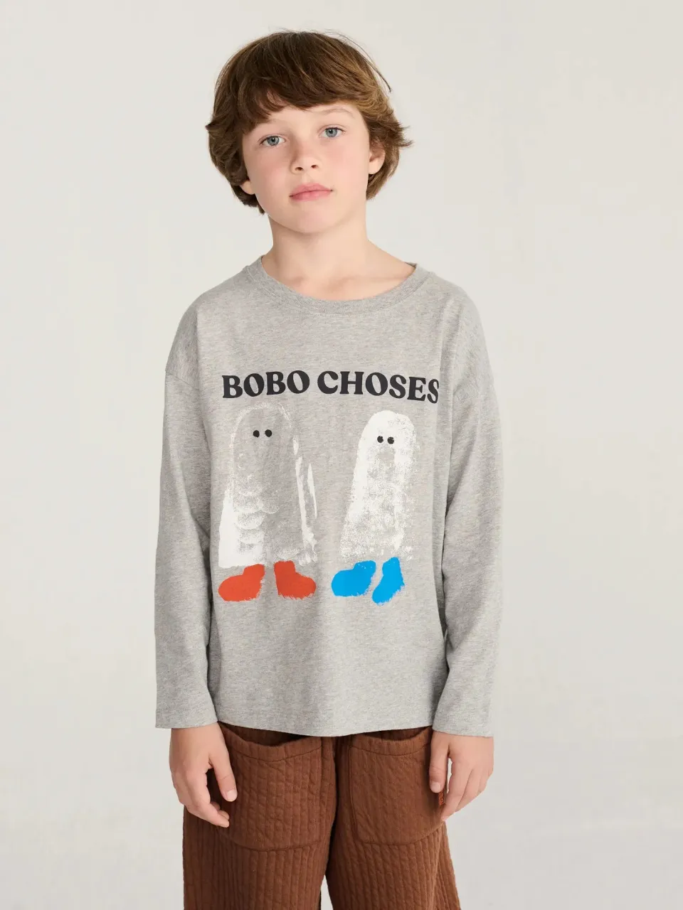 Bobo Choses Booty Ghosts T-shirt grå økologisk bomuld