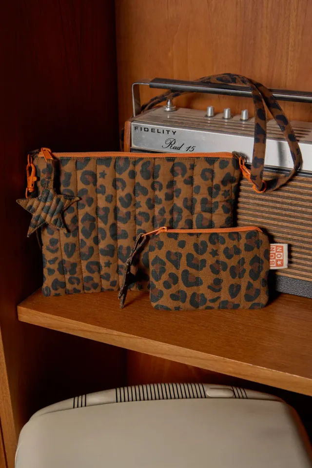 Bonton Telma skuldertaske leopard TU bomuld