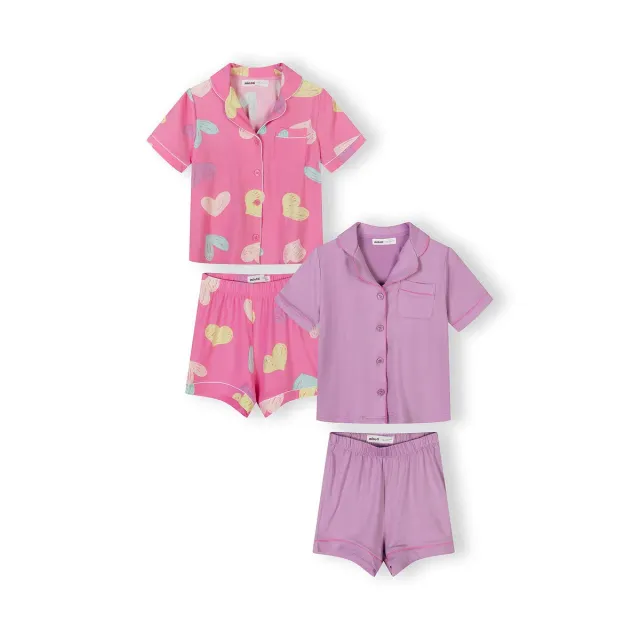 Minoti 44907 pyjamas til piger 2-pak rosa lilla