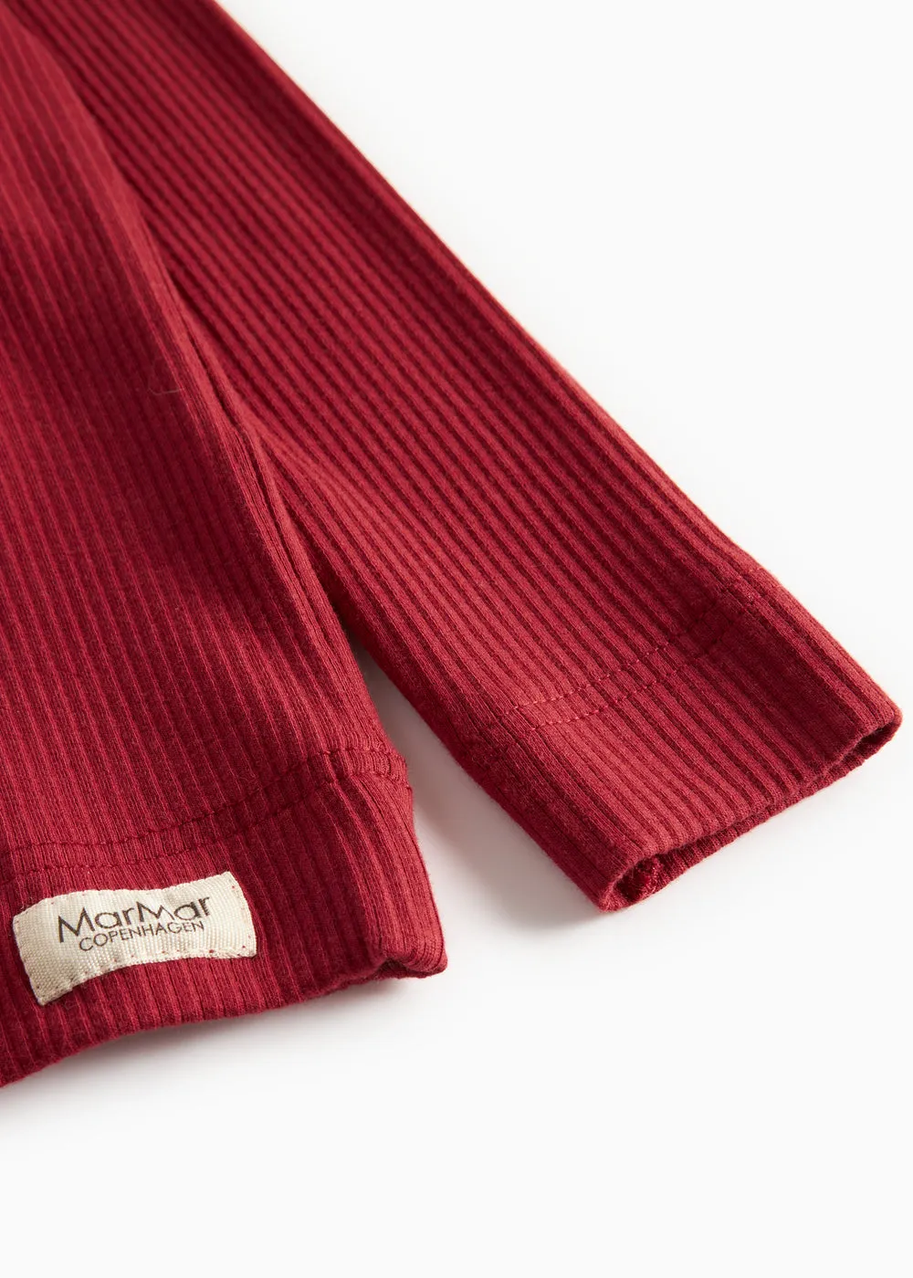 MarMar Plain Tee LS T-shirt Hibiscus Red rib