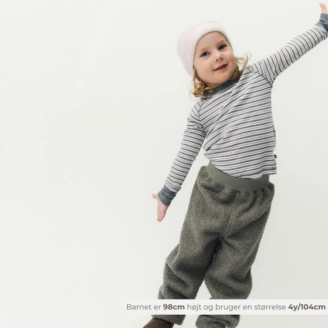 MINI A TURE Matvalur teddyfleece bukser Grey brown genanvendt