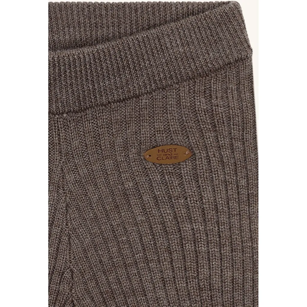 Hust & Claire Lui Wool Rib leggings Deer Melange uld