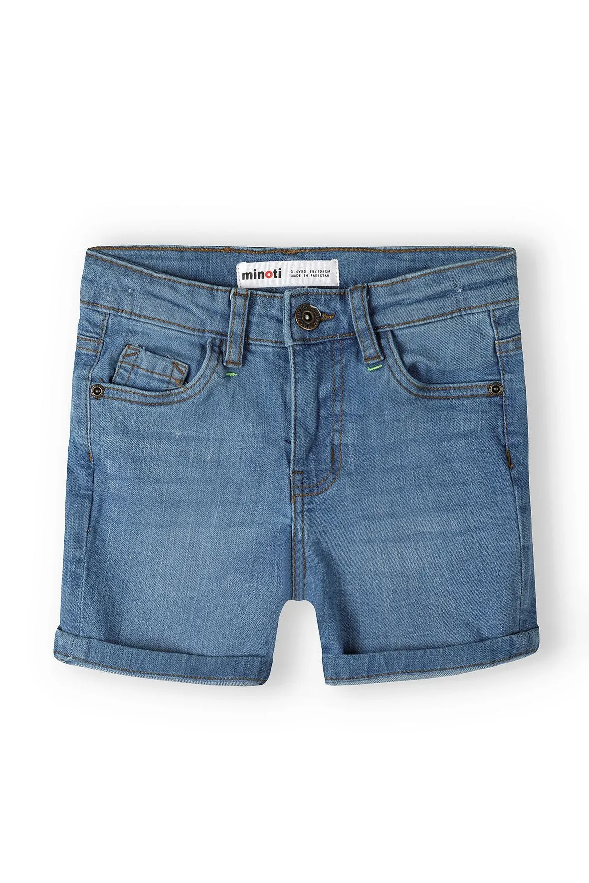 Minoti 38493 denimshorts til drenge blå stretch