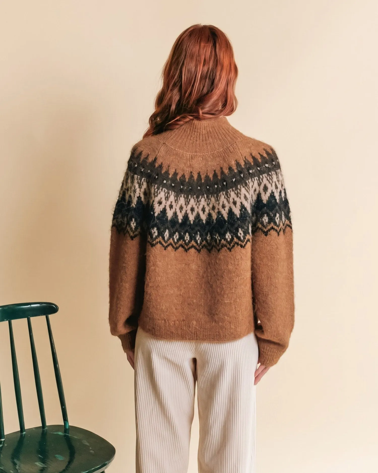 Emile et Ida Ecrin pullover karamel jacquard uld