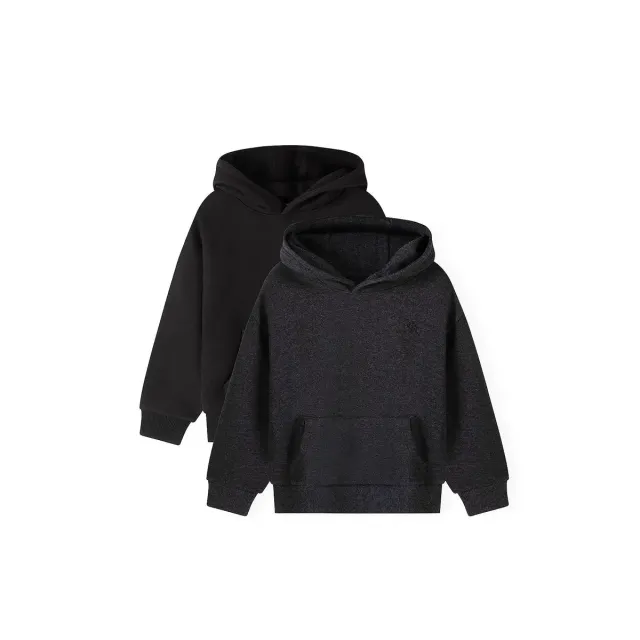 Minoti 45782 hættetrøje sort 2-pak fleece