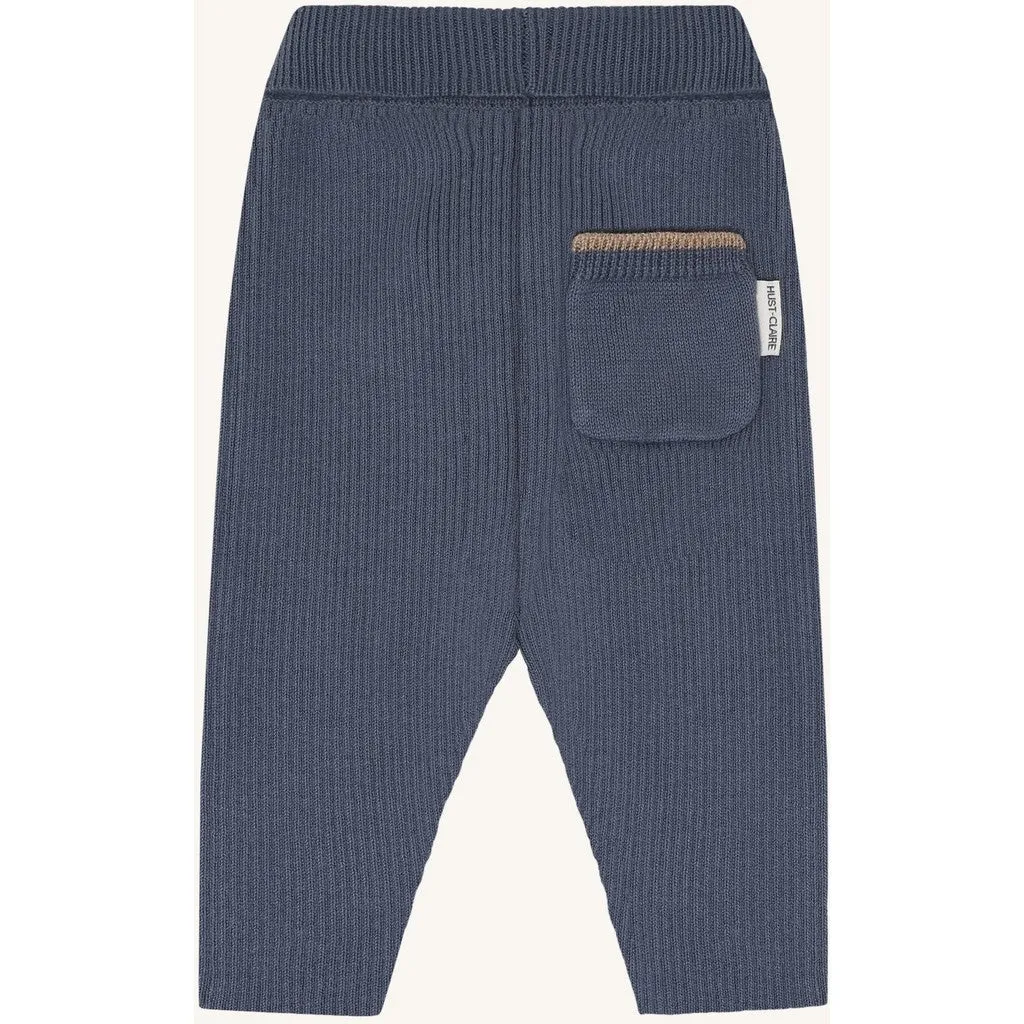 Hust & Claire Ger Rib Leggings Blue Storm økologisk