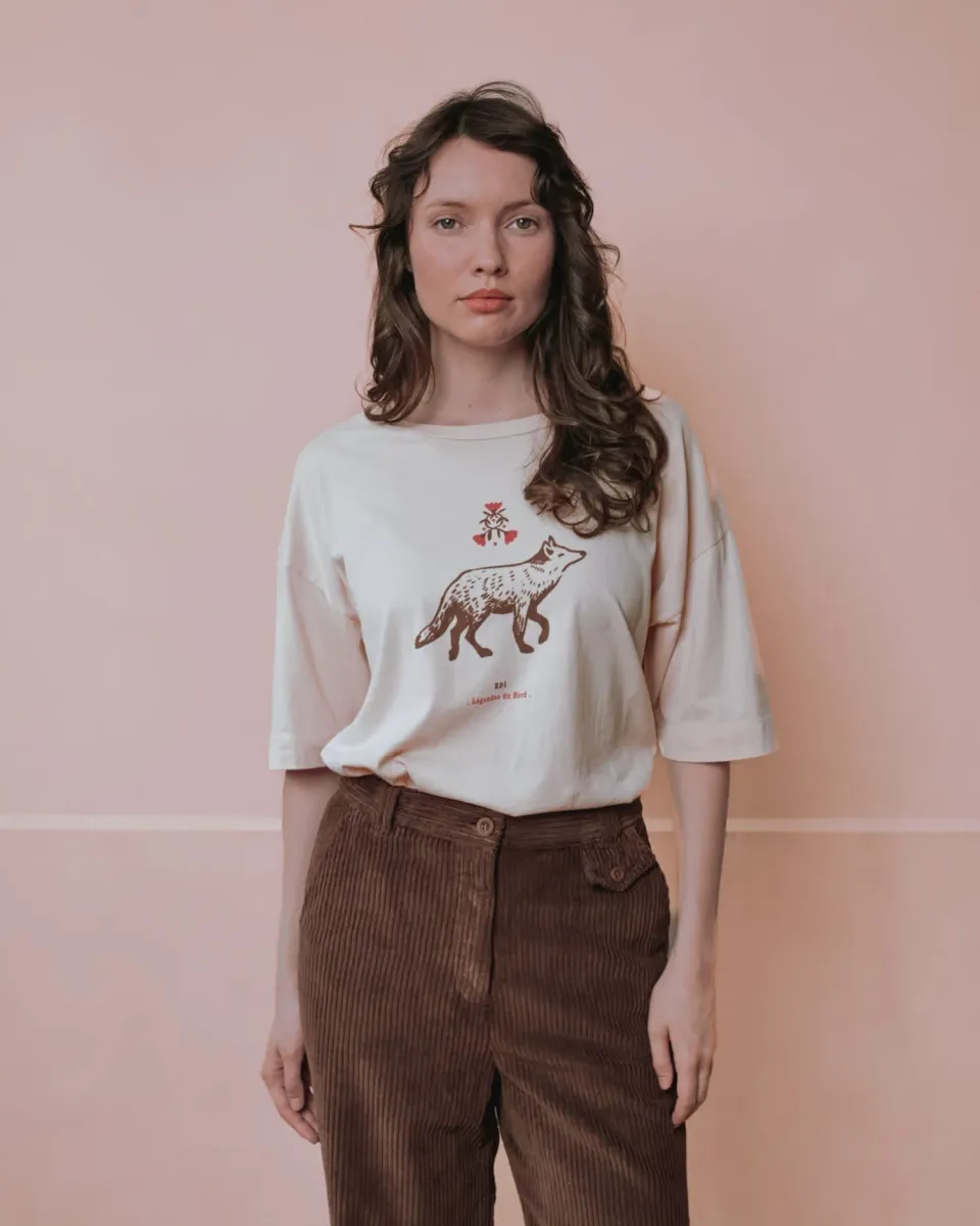 Emile et Ida Elly1 T-shirt dame beige oversize