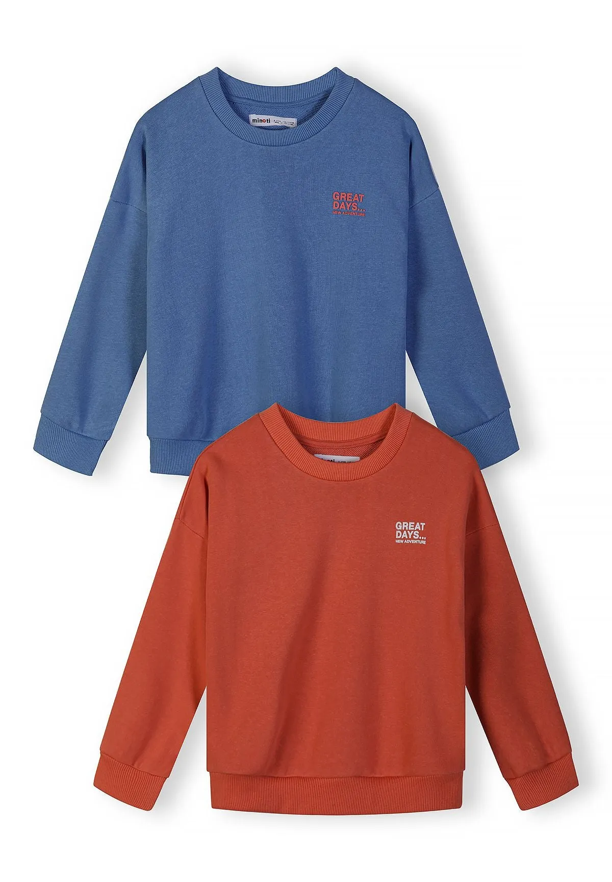 Minoti 44804 sweatshirt blå rød 2-pak
