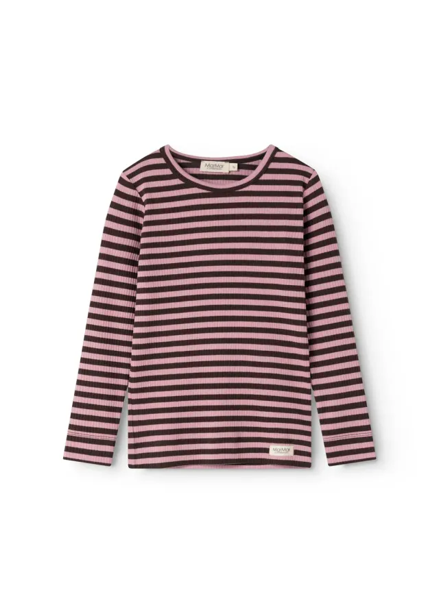 MarMar Plain Tee LS t-shirt Heather Stripe modal