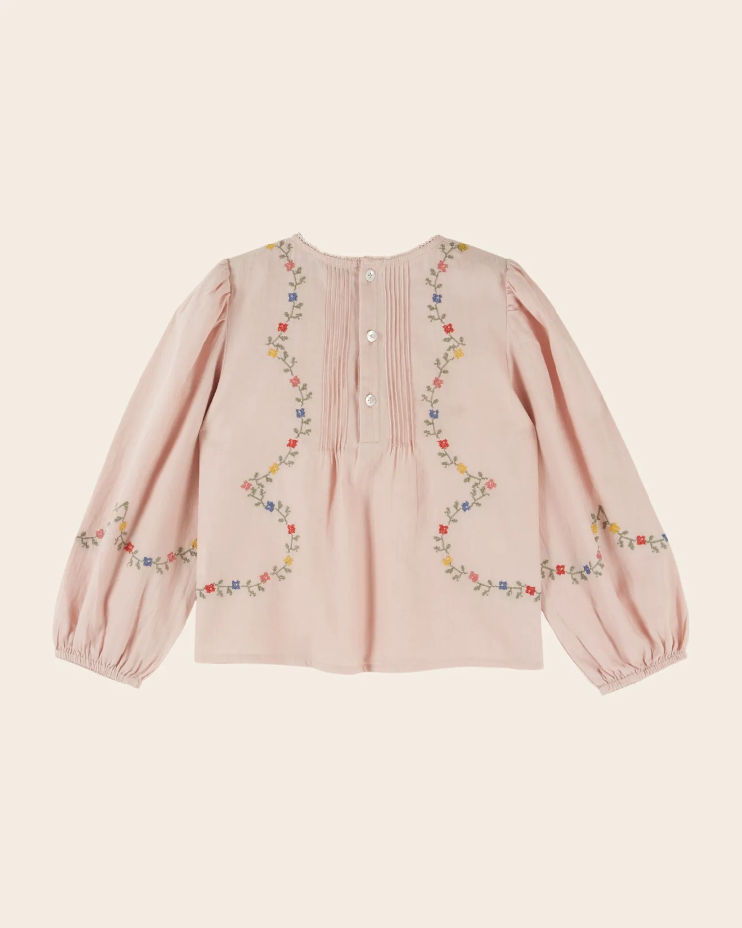 Emile et Ida Guirlande bluse rosa korssting